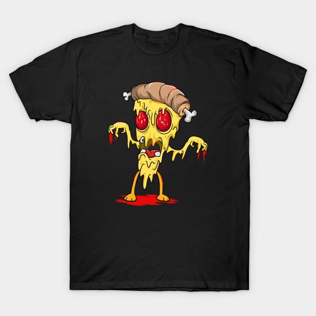 Cheesy Pizza Zombie T-Shirt by Trendy Black Sheep